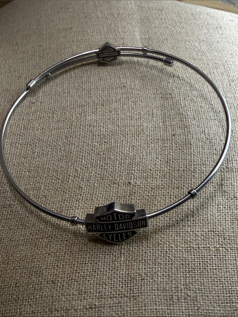 Harley-Davidson Silver-Tone Logo Bangle Bracelet
